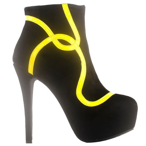 yellow bootie heels